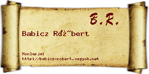 Babicz Róbert névjegykártya